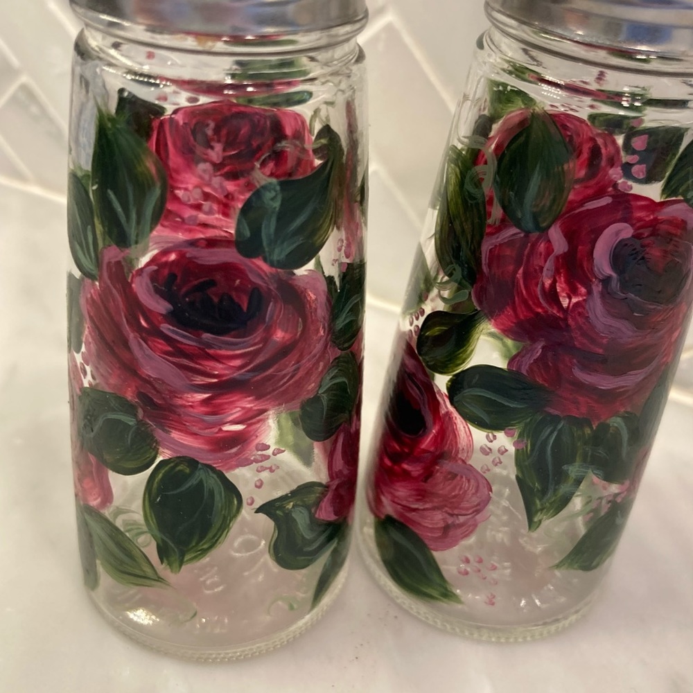 Hand painted salt and pepper shakers